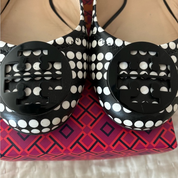Tory Burch Small Marple Dot Reva Ballet Flat: Black & Ivory - Picture 14 of 16